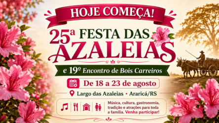 25ª Festa das Azaleias começa nesta terça-feira em Araricá